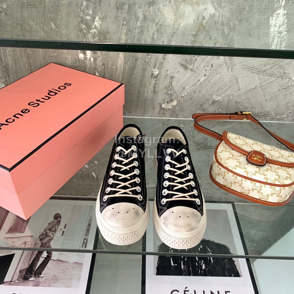 Acne Studios Fashion Lace Up Casual Canvas Shoes For Women Black