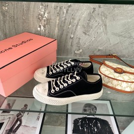 Acne Studios Fashion Lace Up Casual Canvas Shoes For Women Black