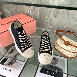 Acne Studios Fashion Lace Up Casual Canvas Shoes For Women Black