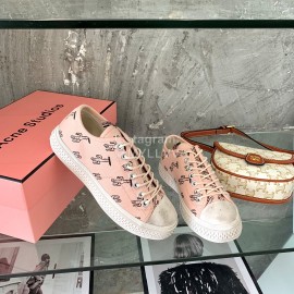 Acne Studios Fashion Lace Up Casual Canvas Shoes Pink For Women 
