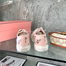 Acne Studios Fashion Lace Up Casual Canvas Shoes Pink For Women 