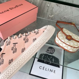 Acne Studios Fashion Lace Up Casual Canvas Shoes Pink For Women 