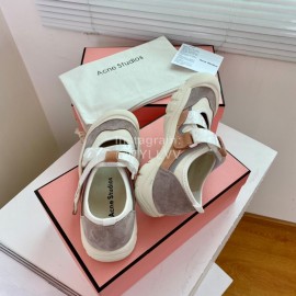 Acne Studios Webbing Velcro Casual Shoes For Women Brown