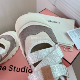 Acne Studios Webbing Velcro Casual Shoes For Women Brown