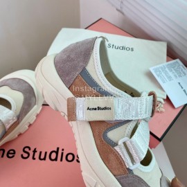 Acne Studios Webbing Velcro Casual Shoes For Women Brown