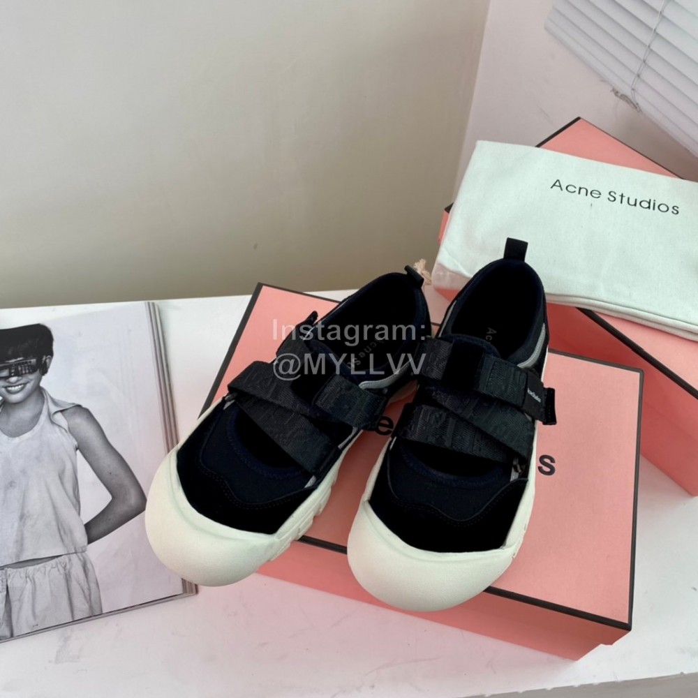 Acne Studios Webbing Velcro Casual Shoes Black For Women 
