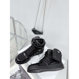 Adidas Prada Lace Up High Top Sneakers Black