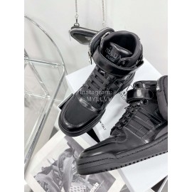 Adidas Prada Lace Up High Top Sneakers Black