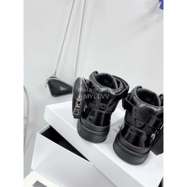 Adidas Prada Lace Up High Top Sneakers Black