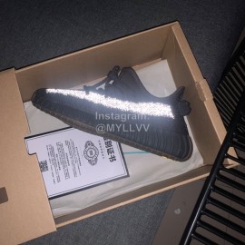 Adidas Yeezy Boost 350 V3 White Reflective Primeknit Sneakers Black