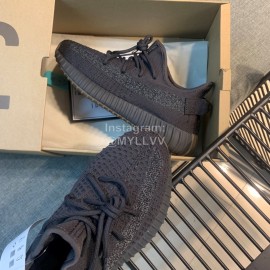 Adidas Yeezy Boost 350 V3 White Reflective Primeknit Sneakers Black