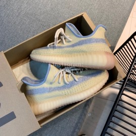 Adidas Yeezy Boost 350 V3 White Reflective Primeknit Sneakers Yellow