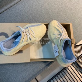 Adidas Yeezy Boost 350 V3 White Reflective Primeknit Sneakers Yellow