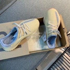 Adidas Yeezy Boost 350 V3 White Reflective Primeknit Sneakers Yellow