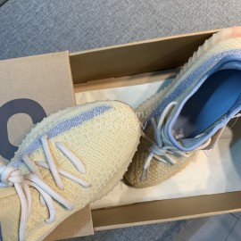 Adidas Yeezy Boost 350 V3 White Reflective Primeknit Sneakers Yellow