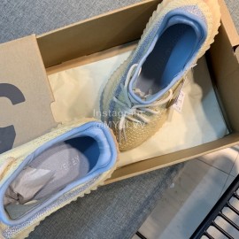 Adidas Yeezy Boost 350 V3 White Reflective Primeknit Sneakers Yellow