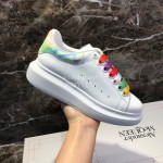 Alexander Mcqueen Silk Calf Leather Thick Soled Casual Shoes For Men And Women