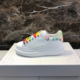 Alexander Mcqueen Silk Calf Leather Thick Soled Casual Shoes For Men And Women