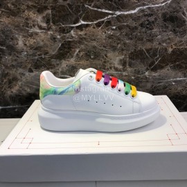 Alexander Mcqueen Silk Calf Leather Thick Soled Casual Shoes For Men And Women