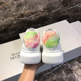 Alexander Mcqueen Silk Calf Leather Thick Soled Casual Shoes For Men And Women