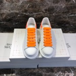 Alexander Mcqueen Silk Calf Leather Thick Soled Casual Shoes For Men And Women Orange