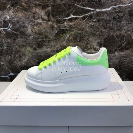 Alexander Mcqueen Silk Calf Leather Thick Soled Casual Shoes For Men And Women Green