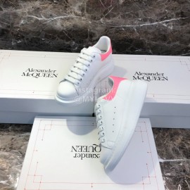 Alexander Mcqueen Silk Calf Leather Thick Soled Pink Casual Shoes For Men And Women