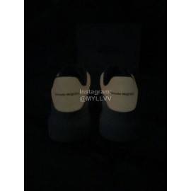 Alexander Mcqueen Silk Calf Leather Thick Soled Pink Casual Shoes For Men And Women