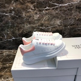 Alexander Mcqueen Silk Calf Leather Pink Thick Soled Casual Shoes For Men And Women