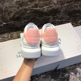 Alexander Mcqueen Silk Calf Leather Pink Thick Soled Casual Shoes For Men And Women