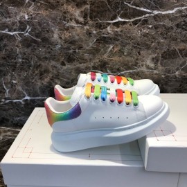 Alexander Mcqueen New Silk Calf Leather Thick Soled Casual Shoes For Men And Women