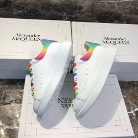 Alexander Mcqueen New Silk Calf Leather Thick Soled Casual Shoes For Men And Women