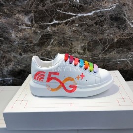 Alexander Mcqueen 5g Printed Silk Calf Leather Thick Soled Casual Shoes For Men And Women Orange