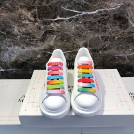 Alexander Mcqueen 5g Printed Silk Calf Leather Thick Soled Casual Shoes For Men And Women Orange