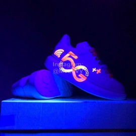 Alexander Mcqueen 5g Printed Silk Calf Leather Thick Soled Casual Shoes For Men And Women Orange