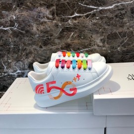 Alexander Mcqueen 5g Printed Silk Calf Leather Thick Soled Casual Shoes For Men And Women Orange