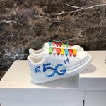 Alexander Mcqueen 5g Printed Silk Calf Leather Thick Soled Casual Shoes For Men And Women Blue