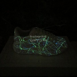 Alexander Mcqueen White Silk Calf Leather Thick Soled Casual Shoes For Men And Women