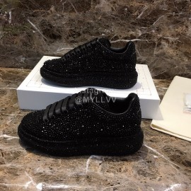 Alexander Mcqueen Calf Leather Thick Soled Casual Shoes For Men And Women