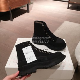 Alexander Mcqueen Fashion Sheepskin Thick Sole Sneakers For Men And Women Black