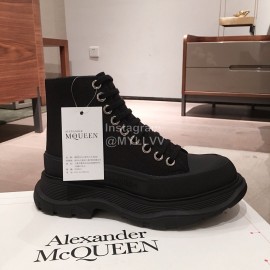 Alexander Mcqueen Fashion Sheepskin Thick Sole Sneakers For Men And Women Black