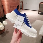 Alexander Mcqueen Fashion Sheepskin Thick Sole Sneakers For Men And Women Blue