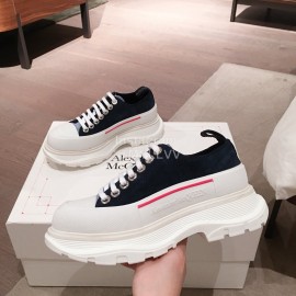 Alexander Mcqueen Fashion Sheepskin Thick Sole Black Sneakers For Men And Women