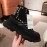 Alexander Mcqueen Fashion Sheepskin Black Thick Sole Sneakers For Men And Women