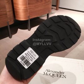 Alexander Mcqueen Fashion Sheepskin Black Thick Sole Sneakers For Men And Women