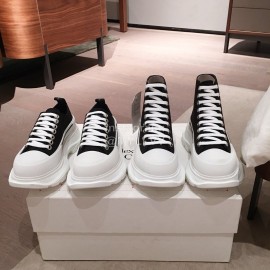 Alexander Mcqueen Fashion Sheepskin Thick Sole Sneakers Black For Men And Women