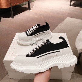 Alexander Mcqueen Fashion Sheepskin Thick Sole Sneakers Black For Men And Women