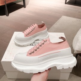 Alexander Mcqueen Fashion Sheepskin Thick Sole Sneakers For Men And Women Pink