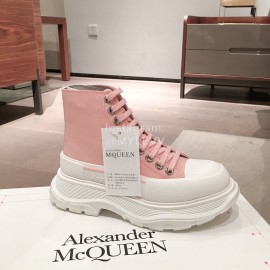 Alexander Mcqueen Fashion Sheepskin Thick Sole Sneakers For Men And Women Pink
