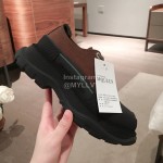 Alexander Mcqueen Fashion Sheepskin Thick Sole Sneakers For Men And Women Brown
